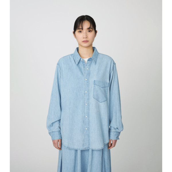 나나미카 레귤러 카라 라이트 데님 셔츠 2컬러 S25SG087