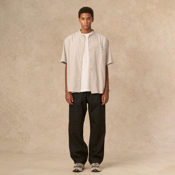 단톤 코튼 린넨 반팔 밴드 카라 스트라이프 셔츠 2컬러 JD-3788 SCP DNB251M104-0009
