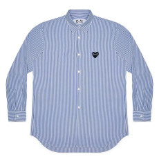 꼼데가르송 스트라이프 셔츠 블랙와펜 남녀공용 패턴 A AX-B018-051