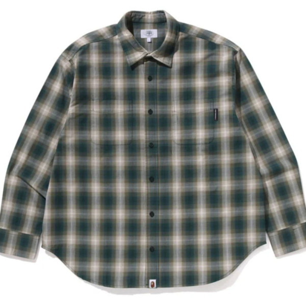 베이프 옴브레 체크 컬리지 릴렉스 핏 셔츠 3컬러 1L30131005