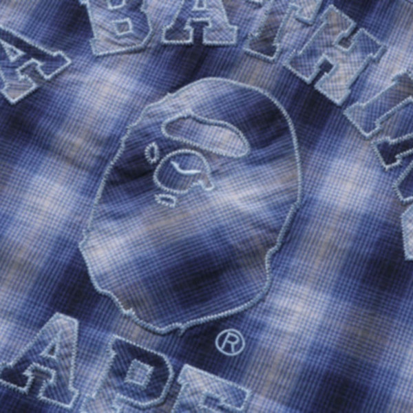 베이프 옴브레 체크 컬리지 릴렉스 핏 셔츠 3컬러 1L30131005