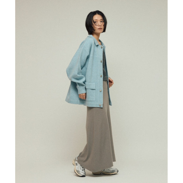 퍼스트핸드 오버사이즈 울 혼방 니트 커버올 배색 스티치 니트 자켓 3컬러 3432234400021