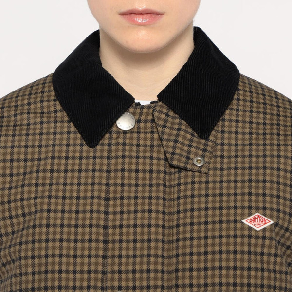 단톤 여성 나일론 투사 숏 재킷 체크 브라운계1 DT-A0522 PNN DNB252L101-0003