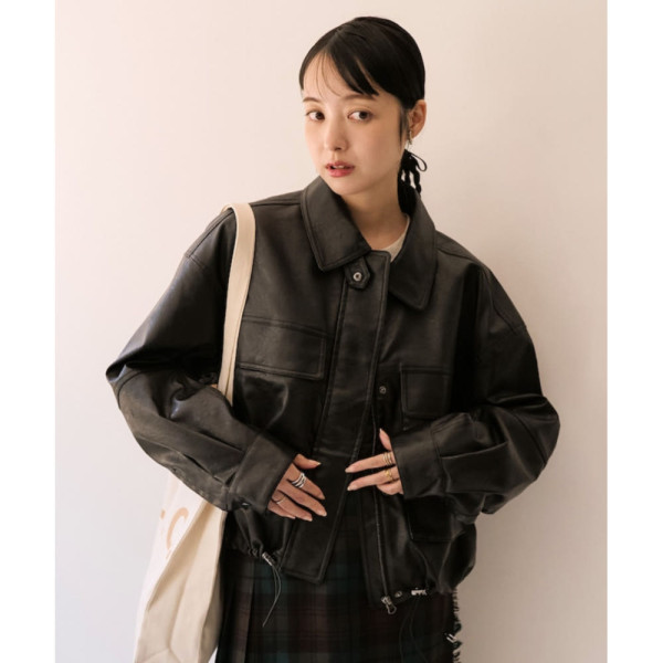 프릭스스토어 페이크 가죽 쇼트 블루종 재킷 3컬러 1153248901463