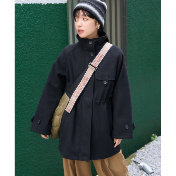 프릭스스토어 울리 하이넥 개더 코트 3컬러 1151248900163