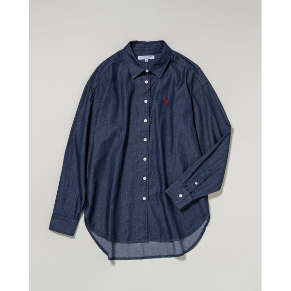 U.S. POLO ASSN. 유에스폴로에센 레귤러 컬러 데님 셔츠 더블 호스맨 자수 2컬러 PLL53700