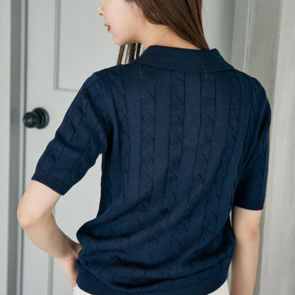 퍼블럭스 U.S. POLO ASSN. 유에스폴로에센 별주 케이블 니트 폴로 셔츠 3컬러 3233291600001