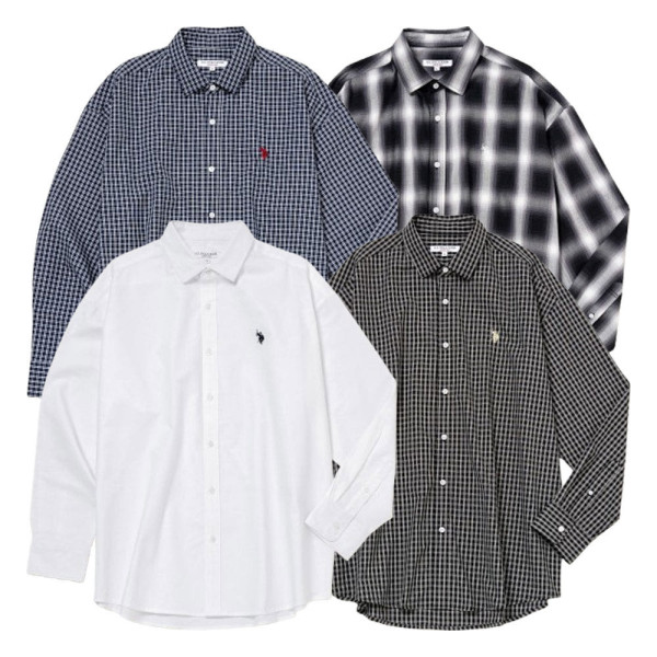 U.S. POLO ASSN. 유에스폴로에센 더블 홀스맨 자수 셔츠 4컬러 PLM51711DQ