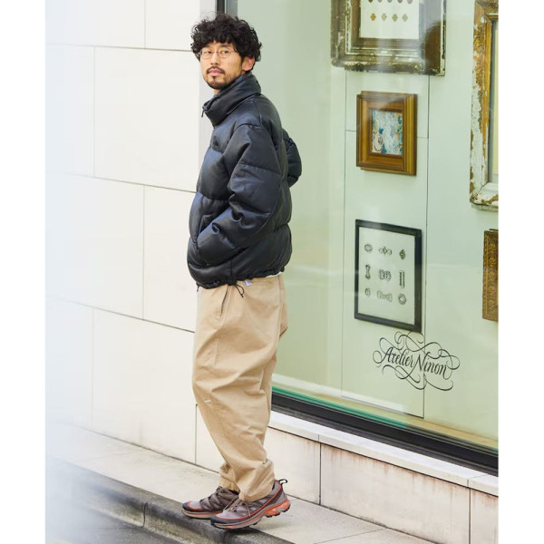 프릭스스토어 퍼스트다운 별주 레더 레드 버블 다운 PU 소재 블랙 1056234300142