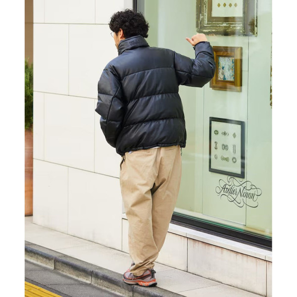 프릭스스토어 퍼스트다운 별주 레더 레드 버블 다운 PU 소재 블랙 1056234300142