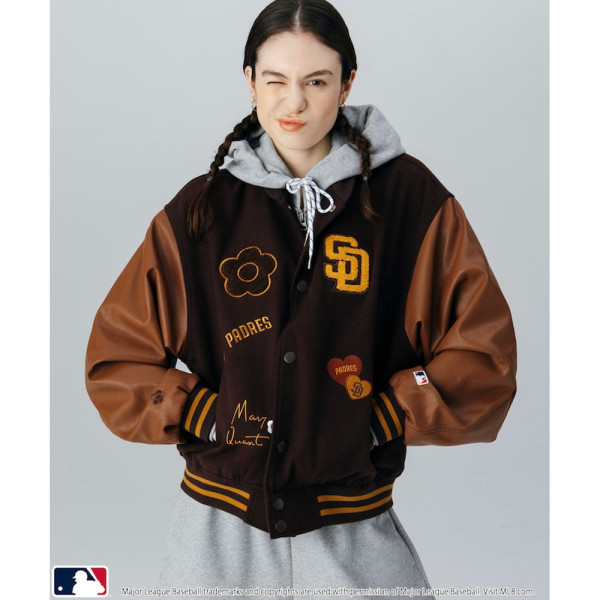 퍼블럭스 MARY QUANT 패치 스타디움 자켓 점퍼 3컬러 3151375300001