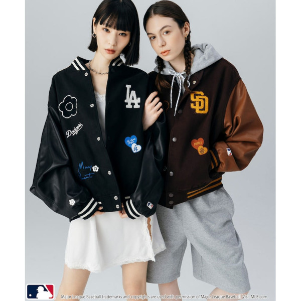 퍼블럭스 MARY QUANT 패치 스타디움 자켓 점퍼 3컬러 3151375300001