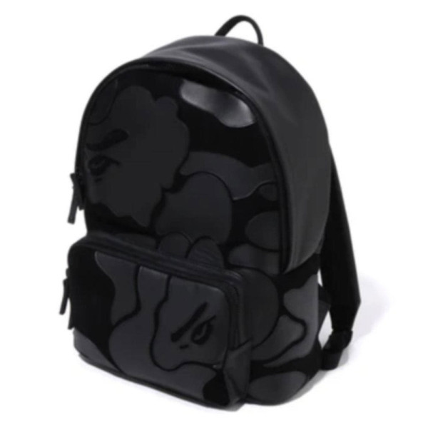 베이프 카모 패치 레더 데이백 백팩 블랙 1L30189004