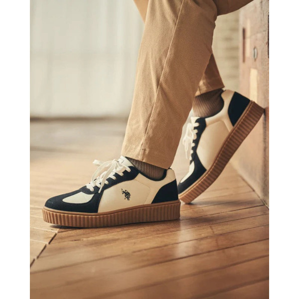 U.S. POLO ASSN. 유에스폴로에센 클리오 조로우 컷팅 통굽 스니커즈 3컬러 PL00813