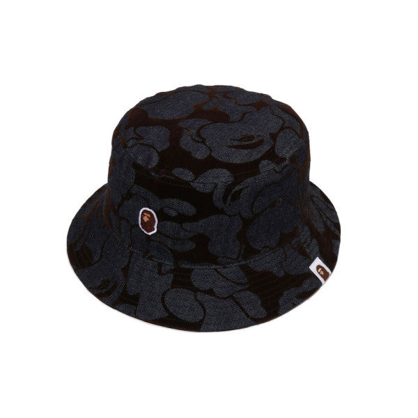 베이프 카모 플로크 데님 원 포인트 버킷햇 1L80181012