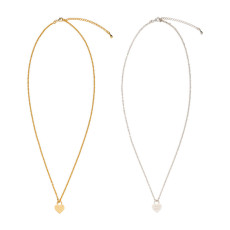 휴먼메이드 하트 실버 목걸이 2컬러 HM30GD085