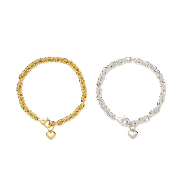 휴먼메이드 하트 실버 팔찌 2컬러 HM29GD070