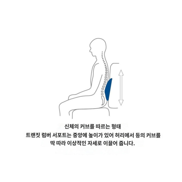 템퍼 등받이 허리쿠션 휴대용 서포트