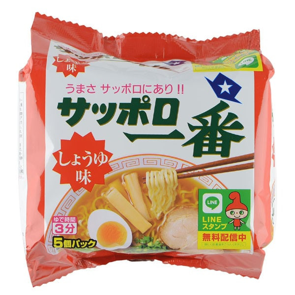 산요 식품 삿포로 이치 반 간장 맛 100g × 5 식사 포함 [즉석 국수]