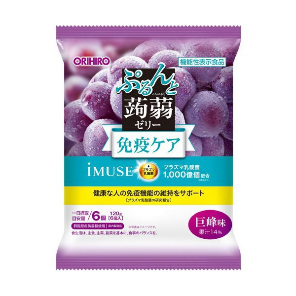 오리히로 오리히로 오리히로 플랜듀 곤약젤리 파우치 플라즈마 유산균(거봉미) 20g×6개